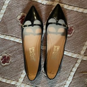 Salvatore Ferragamo patent leather Mary Jane style flats size 7